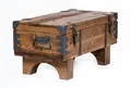 Produktbild: Alte Truhe Kiste Tisch Shabby Chic Holz Beistelltisch Holztruhe Couchtisch 37 cm Höhe / 38,5 cm Tiefe / 77 cm Breite