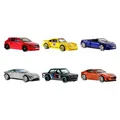 Produktbild: Hot Wheels European Car Culture-Multipack - 6 Spielzeugautos im Maßstab 1:64, Hommage an die europäische Automobilindustrie, Geschenk für Kinder ab 3 Jahren und Sammler, HLK51