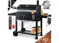 Produktbild: KESSER® Grill Grillwagen XXL Holzkohlegrill mit Deckel, Rädern, Edelstahl-Griff, Grillrost und Thermometer Holzkohle kohlegrill Wagen groß Kohle BBQ Barbeque Camping, Terrasse, Garten