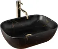 Produktbild: Rea Aufsatzwaschbecken Belinda Marble Matt Oval Black