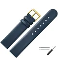 Produktbild: MARBURGER Uhrenarmband 20mm Leder Blau Gold - Montage Set 7612050000220