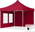 Produktbild: TOOLPORT 3x3m Stahl Faltpavillon, inkl. 2 Seitenteile, rot