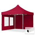 Produktbild: TOOLPORT 3x3m Pavillon Faltpavillon Klappzelt inkl. 2 Seitenteile Stahl Faltzelt Garten Partyzelt rot
