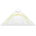 Produktbild: Westcott Geometriedreieck 14 cm abheftbar | Transparentes Geometrie-Dreieck aus Kunststoff mit gelber Skala | Technische Skala & Winkelmesser für Schule, Uni oder Büro | E-10139 00