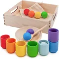 Produktbild: Regenbogen Bälle in Tassen Kleinkinder Montessori Spielzeug ab 1 Jahr + Baby ...