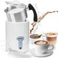 Produktbild: Duronic MF500 WE Automatischer Milchaufschäumer | 500 ml Behälter mit Induktion | Elektrischer Milchschäumer mit 2x Rühreinsatz | Heißer und kalter Milchschaum für Kaffee, Kakao | Rühren und Schäumen