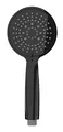 Produktbild: WENKO Duschkopf Young Schwarz, langlebige Universal-Handbrause, Trendige Duschbrause mit 5 Strahlarten, einfache Kalkreinigung, hochwertiger Kunststoff in Schwarz, Ø 11 cm