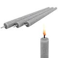 Produktbild: AMABIENTE Rondo - Runde Stabkerze | einzigartige Form | 40 cm Höhe - 12 Stunden Brenndauer | 3 Stück | präzise Handarbeit | rußfreies Abbrennen & ruhiges Flammenspiel - silbergrau