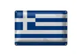 Produktbild: Roomando Metallschild Blechschild Flagge Griechenland 30x20cm Flag Greece Vintage