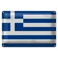 Produktbild: Blechschild Flagge Griechenland 30x20cm Flag Greece Vintage