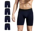 Produktbild: ZLYC Herren Lange Bein Baumwolle Boxershorts Unterwäsche, 3/4 Pack (4Pack Blau, L(36-38''/91-97cm))