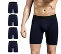 Produktbild: Herren Lange Bein Baumwolle Boxershorts Unterwäsche, 3/4 Pack 4Pack Blau, L36...
