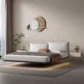 Produktbild: JVmoebel Polsterbett Weißes Designerbett mit LED-Beleuchtung für modernes Schlafzimmer (1-tlg., Polsterbett), Made in Europa
