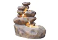 Produktbild: Arnusa Wasserfall Gartenbrunnen SB109 Große Kaskade in Steinoptik, (Komplett-Set, 2 tlg), Springbrunnen mit LED-Beleuchtung