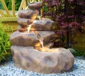 Produktbild: Gartenbrunnen Bachlauf Wasserfall mit Beleuchtung Springbrunnen Wasserlauf LED