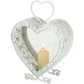 Produktbild: Kerzenlaterne Desiree Herz Aufhängen Metall  H 35 cm weiß