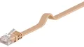 Produktbild: CAT 6Płaska Kabel połączeniowy,U/UTP, Jasnobrązowy - Długość kabla 10 m