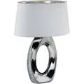 Produktbild: Etc-shop - Design Tisch Leuchte Wohn Zimmer Lese Lampe Textil Silber Weiß