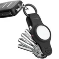 Produktbild: KeySmart Air - Kompakter Schlüsselhalter für Airtag - Enthält Karabiner-Schlüsselring zum Befestigen des Autoschlüssels - Smartshield-Leder-Schlüsselanhänger (Schwarz)