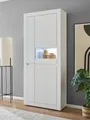 Produktbild: INOSIGN Vitrine Chester, Hochschrank mit Stauraum, Glasvitrine, Anrichte, Weiß Matt (1-St) austauschbare Blende in der Griffleiste, zeitloses Design, 85 cm breit