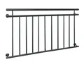 Produktbild: ECD Germany Brüstungsgeländer Französischer Balkon Balkongeländer Balkongitter Außen Fenstergitter, 156 cm Länge, 90 cm Höhe, Balkonbrüstung mit 11 Füllstäben Stabgeländer Geländer matt und rau
