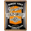 Produktbild: Nostalgic-Art Retro Blechschild, 30 x 40 cm, Harley-Davidson – Genuine Motorcycles Ribbon – Geschenk-Idee für Biker, Original Lizenzprodukt (OLP), aus Metall, Vintage Design, Blechschilder Sprüche