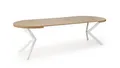 Produktbild: designimpex Esstisch Design rund HA-222 Eiche gold craft - Weiß ausziehbar 100 - 250 cm
