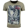 Produktbild: Key Largo T-Shirt T-Shirt Houston USA Biker Print Motiv vintage Look MT00543 Rundhalsauschnitt bedruckt kurzarm slim fit L