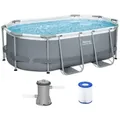 Produktbild: Bestway 5614a Power Steel Frame Pool Set Oval 305x200x84cm Pumpe