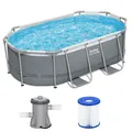 Produktbild: Bestway 5614A Power Steel Frame Pool Set Oval 305x200x84cm Pumpe