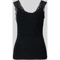 Produktbild: Pieces Slim Fit Tank Top aus Viskose-Mix Modell 'BARBERA LACE' in Black, Größe L