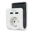Produktbild: REV USB Ladegerät 2-fach mit Handyablage Steckdosenadapter Weiß 2,4A K19
