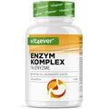 Produktbild: vit4ever Verdauungsenzyme - 180 Kapseln mit 16 Enzyme plus Betain HCL, Rutin & Enzianwurzel - Mit Bromelain, Papain, Amylase, Lipase, Protease, Laktase - Vegan - Hochdosiert