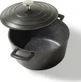 Produktbild: STONELINE® Cocotte Bräter Rund 20 cm Schwarz | mit Deckel