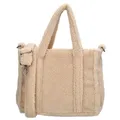 Produktbild: Beagles - Weekender Tasche Damen groß Teddy Reisetasche Handgepäck 40x30x20 weicher Weekender mit Reißverschluss verstellbarem abnehmbarem Schultergurt und Innenfächern - Creme
