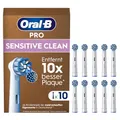 Produktbild: Oral-B Pro Sensitive Clean Aufsteckbürsten — ORIGINAL Zahnbürstenaufsatz für Elektrische Oral-B Pro Zahnbürste — Ersatzbürsten für sanfte Zahnreinigung — Weiß, 10 Stück