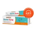 Produktbild: Diclox forte – das stärkste Schmerzgel von ratiopharm. Bei akuten Verletzungen und Bewegungsschmerzen: mit dem Wirkstoﬀ Diclofenac in doppelter* Konzentration - Jetzt 20% mit dem Code diclox20 sparen*