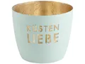 Produktbild: Gift Company Windlicht Madras Küstenliebe Eisen Höhe 8,5 cm eisblau Gold