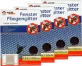 Produktbild: 4er Set Fenster Fliegengitter schwarz 130x150cm Fliegennetz Insektenschutz