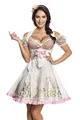 Produktbild: Dirndline Damen Mini-Brokat-Dirndl inkl Spitzenbluse Kleid f?r besondere Anl?sse, wei?, S