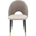 Produktbild: Stuhl Esszimmerstuhl Polyester Bezug Stahl Gestell Beige Kare Design
