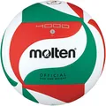 Produktbild: Molten V5M4000-DE Volleyball, Wettspielball, Synthetik-Leder, weich, DVV Prüfzeichen, weiß/grün/rot, Größe 5, Paketeinheit 60