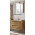 Produktbild: Lomadox - Waschtisch und Spiegelschrank Set LUTON-56-CRAFT in Wotan Eiche Nb., b/h/t ca. 81/200/46 cm