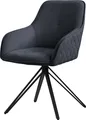 Produktbild: ML-Design Esszimmerstuhl drehbar, Anthrazit, aus Textil Webstoff mit Metallbeine