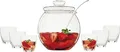 Produktbild: Bohemia Cristal Bowleset Libera 9-tlg. 007166015 | 4,5 L Bowletopf mit 6 Kristallgläsern & Schöpfer | Glas | Transparent