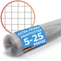 Produktbild: KrapTrap Volierendraht Drahtgitter feinmaschig I verzinkt I 6x6 mm I 5m x 1m I Wühlmausgitter Mäusegitter Nagergitter Hochbeetgitter