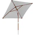 Produktbild: anndora Sonnenschirm 200x200cm Holz Streben mit Dreh-Kipp-Mechanismus 2x2 m eckig Hellgrau