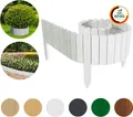 Produktbild: Floranica Rollborder Flexibler Holzzaun Rolborder 200 x 10 cm Weiß Beeteinfassung Rasenkante Gartenzaun Holz Dekozaun Mini Zaun