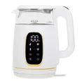 Produktbild: ADLER EUROPE Wasserkocher AD 1305wg Glas Wasserkocher mit Temperatureinstellung, LED Display, 1,7 l, 2200 W, Touchpanel, Warmhaltefunktion, Kalkfilter, weiß gold