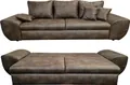 Produktbild: Big-Sofa mit Schlaffunktion und Bettkasten XXL Couch im Vintage Look in Braun / 18008